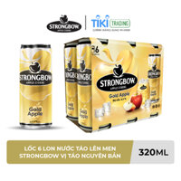 LỐC 6 LON NƯỚC TÁO LÊN MEN STRONGBOW VỊ TÁO NGUYÊN BẢN 320MLLON