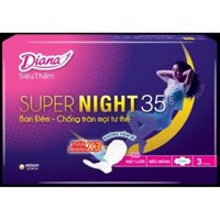 lốc 6goi 18 miêng băng vệ sinh Diana ban đêm dài 35cm thấm hút nhanh bề mặt lưới khô ráo thoáng mát chống tràn