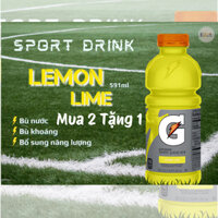 (Lốc 8 chai) Nước giải khát Gatorade Lemon Lime Vị Chanh 591ml USA Date 05.25 (Mua 2 tặng 1)
