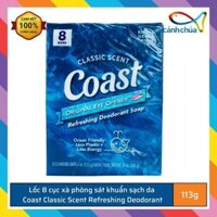 Lốc 8 cục xà phòng sát khuẩn sạch da Coast Classic Scent Refreshing Deodorant 113g - Nhập khẩu Mỹ