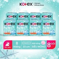 Lốc 8 gói Băng vệ sinh Kotex Maxcool Spa siêu mỏng cánh và không cánh(mát lạnh )