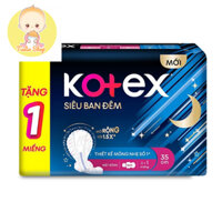 Lốc 8 gói băng vệ sinh kotex siêu ban đêm 35cm - gói 3 miếng