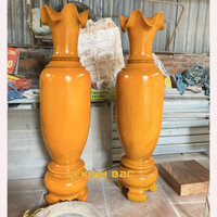 Lộc Bình gỗ xà cừ đỏ 1m6 đục và trơn