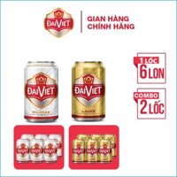 [Lốc] Combo 2 lốc bia Đại Việt mix pilsner và lager lon 330ml