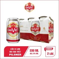 [Lốc] Combo 2 lốc bia Đại Việt pilsner lon 330ml