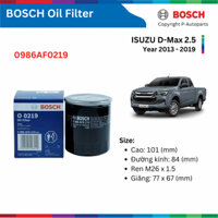 Lọc dầu động cơ BOSCH Oil Filter, ISUZU Dmax 2.5 đời xe 2013 đến 2019