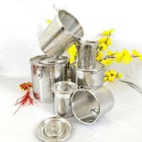 Lọc gia vị INOX / Lược Xương bã cặn. Dụng cụ nhà bếp nấu phở soup tiện lợi. Size lớn 18cm, 16cm, 14cm, 12cm, 10cm, 8cm