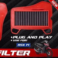 Lọc gió đỏ KN cao su cho xe Wave RSX Fi  Lọc gió cho xe máy