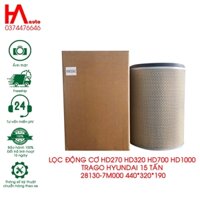 Lọc gió động cơ xe tải HD270 HD320 HD700 HD1000 TRAGO HYUNDAI 15 TẤN. Kích thước 440x320x190
