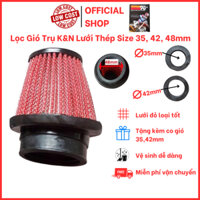 Lọc gió KN, K&N họng 35, 42, 48mm lưới thép siêu nạp dùng cho xe độ