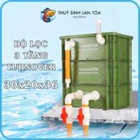 Lọc hồ cá, thùng lọc hồ cá, lọc thùng 3 tầng 2 ống xả cho bể cá cảnh