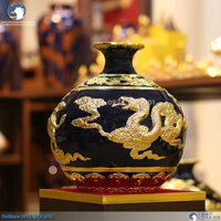 Lộc linh tam hợp Tỵ-Dậu-Sửu màu xanh lam cao 31cm