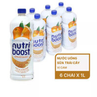 Lốc nước sữa trái cây vị cam Nutri Boost chai 1L (6 Chai)