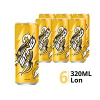 Lốc nước tăng lực vị nhân sâm Sting 320ml (6 Lon)