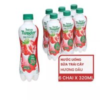 Lốc nước uống sữa trái cây Twister hương dâu chai 320ml (6 Chai)
