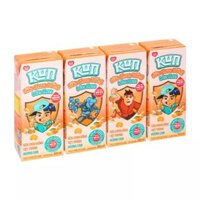 Lốc sữa chua uống tiệt trùng hương cam Kun 180ml (4 Hộp)