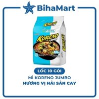 [LỐC10GÓI]-PALDO - Mì Koreno Jumbo hương vị Hải sản cay, Mì hải sản cay Koreno Jumbo, Mì ăn liền Koreno Jumbo (100g/gói)