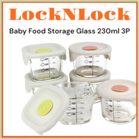 LOCK & LOCK [Khóa & Khóa] Hộp đựng thức ăn cho bé Thủy tinh 230ml 3P Bộ khóa nắp Silicon Hộp đựng thức ăn cho bé (LLG508 LLG509)