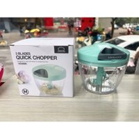 [Lock&Lock] Dụng cụ băm tỏi ớt, rau củ quả Quick Chopper size M 650ml xanh lá cây CKS309GRN, lưỡi dao INOX 304 sắc bén