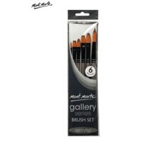 [Lộc's Art Store]Cọ bộ vẽ acrylic màu nước Mont Marte BMHS0017 6 cây lông nhân tạo