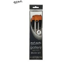 [Lộc's Art Store]Cọ bộ vẽ Acrylic Mont Marte BMHS0013 lông nhân tạo 4 cây