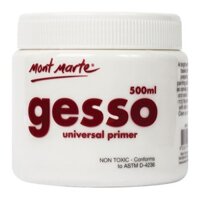 [Lộc's Art Store]Gesso Mont Marte 500ml tạo lớp lót trên canvas/khung bố vẽ acrylic,sơn dầu