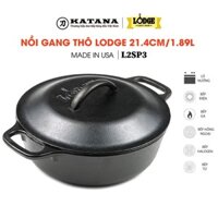 Lodge - Bộ Nồi gang cao cấp thương hiệu Mỹ size 21.4cm/1.89L