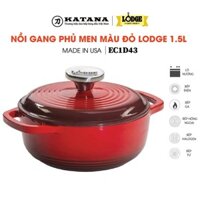 Lodge - Nồi gang phủ men màu đỏ - 1.5L