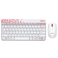 Logitech MK240 Nano Wireless Keyboard and Mouse Combo for Desktop Laptop Computer Home Office Using White - White