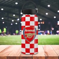 Logo Bóng Đá Arsenal Nền Kẻ Caro Go Drink Bóng đá Cốc Giữ Nhiệt 950ml In tên, hình ảnh theo yêu cầu