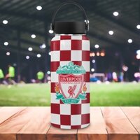 Logo Bóng Đá Liverpool Nền Kẻ Caro Go Drink Bóng đá Cốc Giữ Nhiệt 950ml In tên, hình ảnh theo yêu cầu