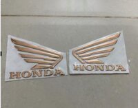 Logo cánh chim honda vàng gold nhựa xi dẻo