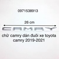 logo chữ CAMRY dán đuôi xe TOYOTA CAMRY 20018-2021 đen và trắng