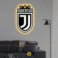 Logo LED Mica Tráng Gương CLB Juventus In UV 8K Cao Cấp