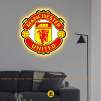 Logo LED Mica Tráng Gương CLB Manchester United In UV 8K Cao Cấp