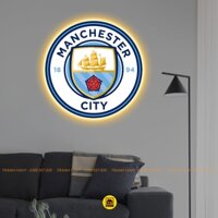 Logo LED Tráng Gương CLB Man City In UV 8K Cao Cấp