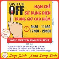 Logo Sticker Hạn Chế Sử Dụng Điện Trong Giờ Cao Điểm, Giữ Ý Thức Tiết Kiệm Điện, Saving Energy During Rush Hour.