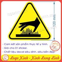 LOGO TEM STICKER BIỂN CẢNH BÁO CẨN THẬN BỎNG TAY, HOT SURFACE CAUTION BURN HAZARD- BIỂN CẢNH BÁO AN TOÀN LAO ĐỘNG - CỠ NHỎ