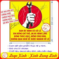 LOGO TEM STICKER BIỂN KHÔNG CHỈ TRỎ KHI KỸ THUẬT LÀM VIỆC ĐỂ ĐẢM BẢO AN TOÀN - BIỂN BÁO AN TOÀN LAO ĐỘNG VUI NHỘN- MẪU 1 - MẪU 1- VUÔNG