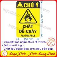 LOGO TEM STICKER CẢNH BÁO CHẤT DỄ CHÁY FLAMMABLE - BIỂN CẢNH BÁO AN TOÀN LAO ĐỘNG