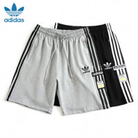 Logo thêu Adidas Quần short Cotton nguyên bản Quần short cặp đôi Quần short dây rút Quần short thông thường