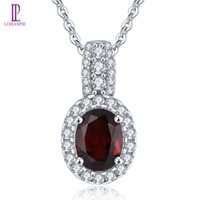 Lohaspie Trang Sức Nguyên Chất 1.4 Carat Bạc 925 Mặt Dây Chuyền Garnet Tự Nhiên Chrome Diopside Peridot Mặt Dây Chuyền Garnet Mặt Dây Chuyền Birthstone Cho Nữ Bạc 925 Trang Sức