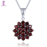Lohaspie Trang Sức Thật 2.9 Carats Vòng Cổ Bạc 925 Mặt Dây Chuyền Garnet Tự Nhiên Nguyên Bản Mặt Dây Chuyền Đá Quý Đỏ Bạc 925 Mặt Dây Chuyền Garnet Chính Hãng Cho Nữ Trang Sức