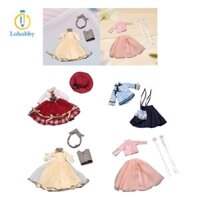 Lohobby 1: 6 BJD Váy Búp Bê Trang Phục Quần Áo Có Phụ Kiện Cho Bé Gái Ảnh