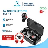 [LỖI 1 ĐỔI 1] Tai nghe gaming NUTEK SKY - 5 không dây bluetooth giá rẻ V5.2, pin 2200mAh chống nước IPX7