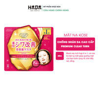 (Lỗi bao bì) MẶT NẠ KOSE CHỐNG NHĂN DA CAO CẤP PREMIUM CLEAR TURN 40 MIẾNG