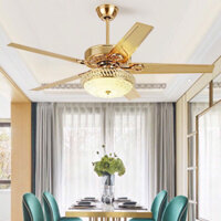 (Lõi đồng 100%) Quạt trần Đèn Hoa văn Chao công,Điều Khiển 6 Tốc Độ Gió,Đèn Led 3 Màu Sáng,Bảo Hành.