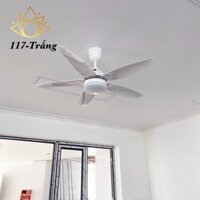 [Lõi Đồng-Loại I]Quạt trần đèn 5 cánh ngắn cho phòng nhỏ,động cơ DC,6 tốc độ gió,quạt đảo chiều có điều khiển,BH 10 năm