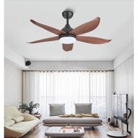 (Lõi Đồng Tặng Bộ Móc Treo) Quạt trần đèn 5 cánh nhựa cho phòng ngủ phòng khách động cơ 6 chế độ cực mát,đèn sáng