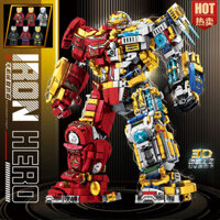 [Lời khen ngợi của mọi người] Iron Man Áo giáp chống con người Tương thích Lego Mecha Khối xây dựng Mô hình Marvel Transformers Đồ chơi Bé trai lắp ráp